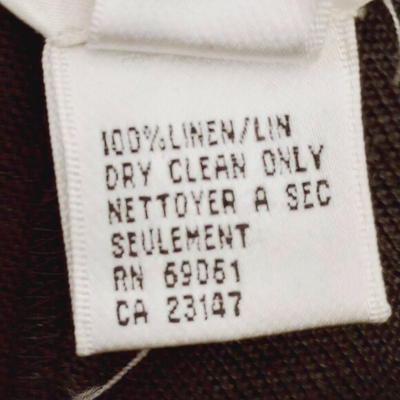 Talbots Black Irish Linen Drawstring Waist Pants - Picture 4 of 7